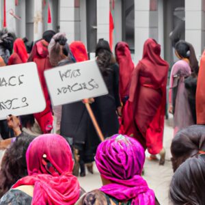 Manifestation des femmes afghanes contre l&rsquo;interdiction des salons de beauté