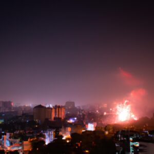 Ciel enfumé dans la capitale indienne lors de Diwali malgré l’interdiction des pétards